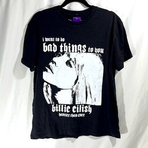 Billie Eilish “bad things” tour merch graphic tee, Size Large, licensed